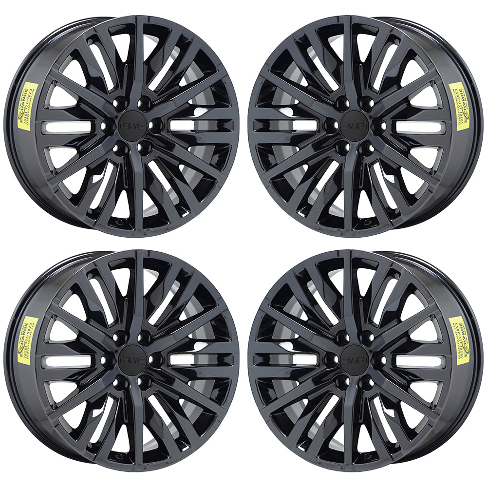22" Sierra Silverado Tahoe Yukon Black Chrome wheels rims Factory OEM set 5921