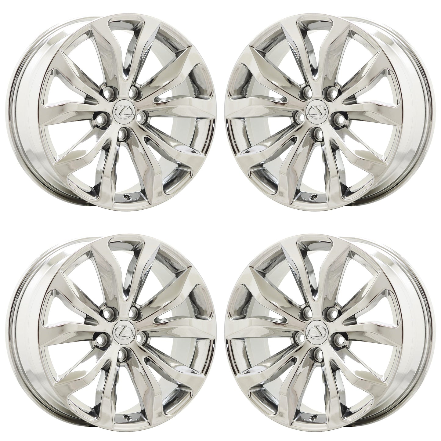 18" Lexus Turbo NX NX200t NX300h Bright Chrome wheels rims OEM set 74335