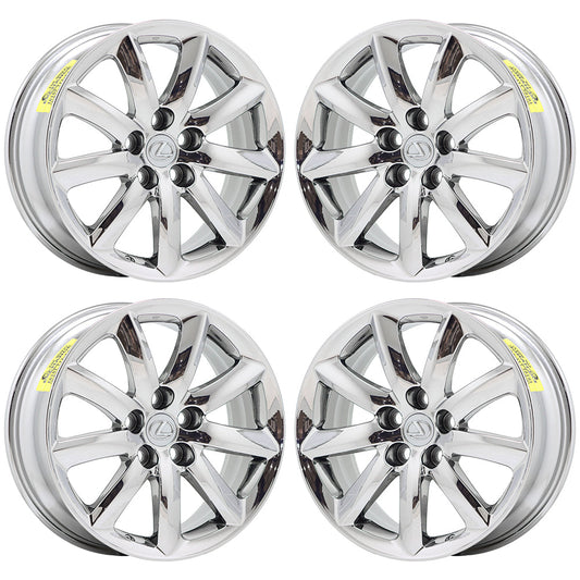 18" Lexus LS460 LS600HL Bright Chrome wheels rims Factory OEM set 74195