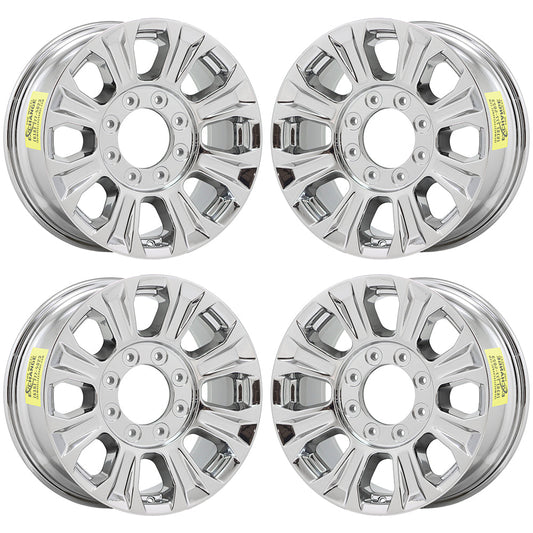 18" Ford F250 F350 SRW Bright Chrome wheels rims Factory OEM set 10097