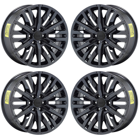 22" Sierra Silverado Tahoe Yukon Black Chrome wheels rims Factory OEM set 5921