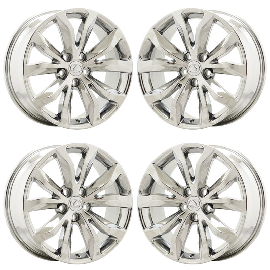 18" Lexus Turbo NX NX200t NX300h Bright Chrome wheels rims OEM set 74335